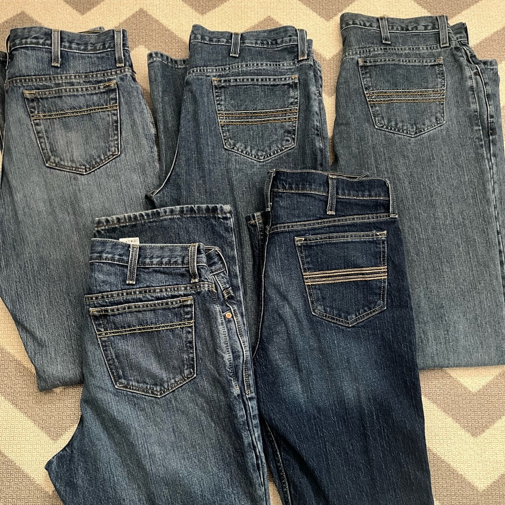 34/36 Mens Cinch Jeans Like New White and Silver Label